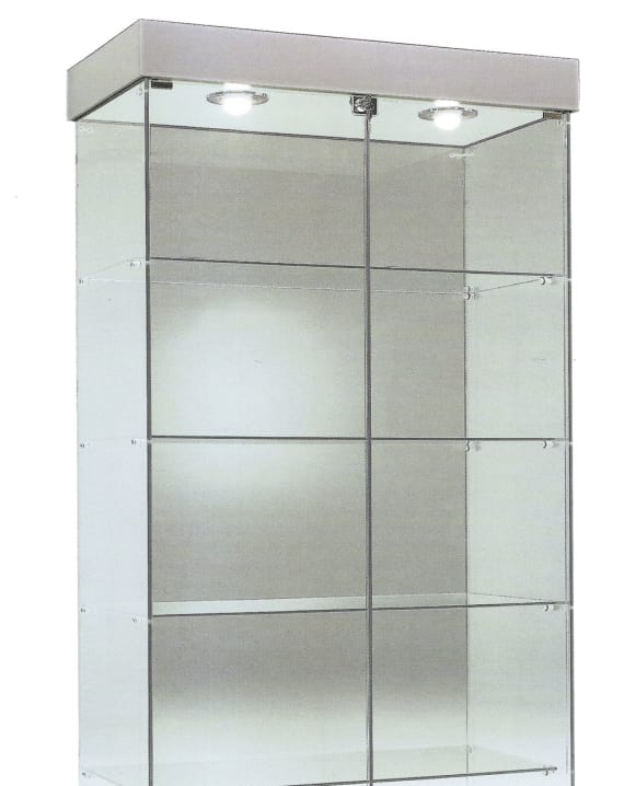 Vetrina espositiva-vetrina in cristallo