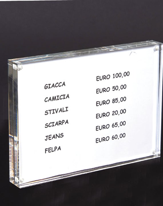 Plexiglass magnetic label holder