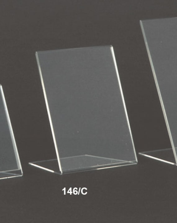 Portacartellino in plex per ripiani in vetro o legno - 146/V-146/V1