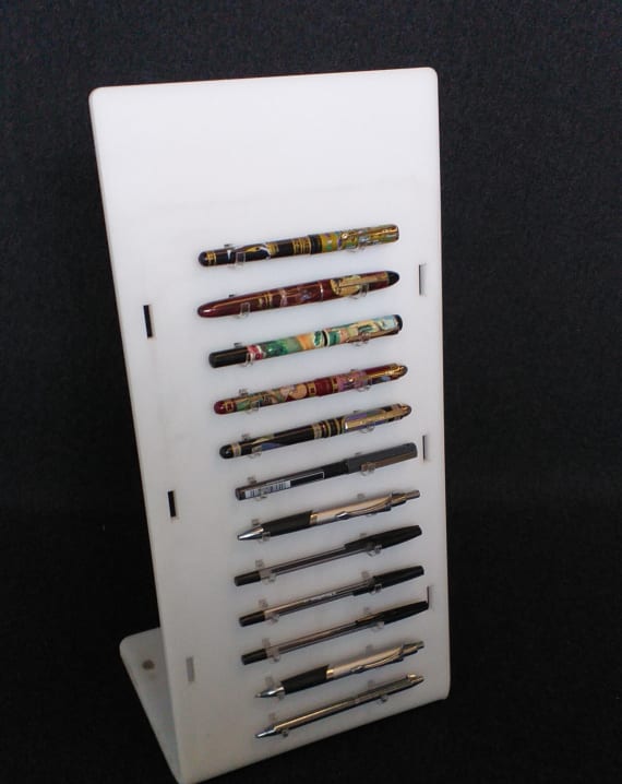 ESPOSITORE PER 12 PENNE IN PLEXIGLASS -SENZA COPERCHIO AD INCASTRO  ANTIFURTO