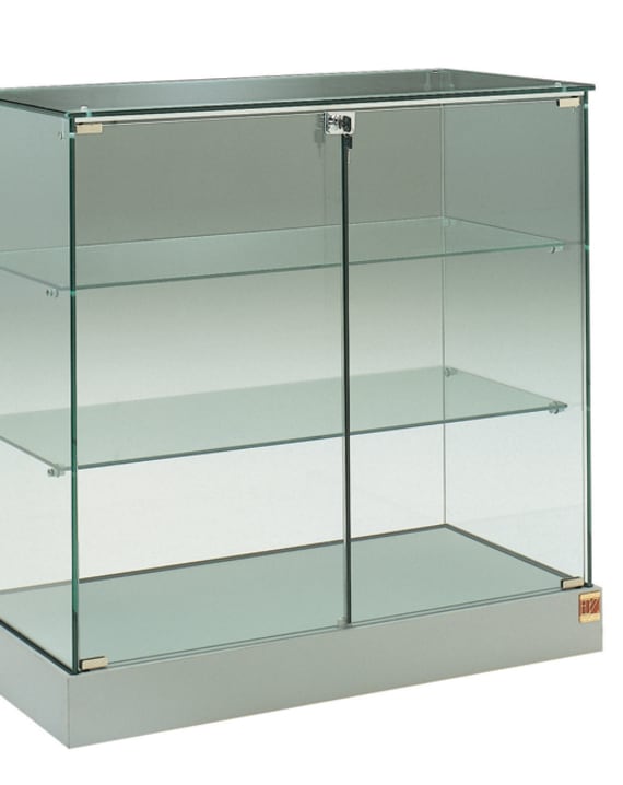 Vetrina espositiva-vetrina in cristallo