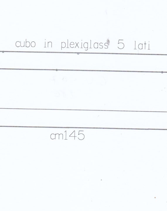 TECA IN PLEXIGLASS TRASPARENTE CM 145X26X54H.  SPESS 8MM ASSEMBLAGGIO CON VITI -BASE BIANCA MISURE SPECIALI A RICHIESTA - - COPIA
