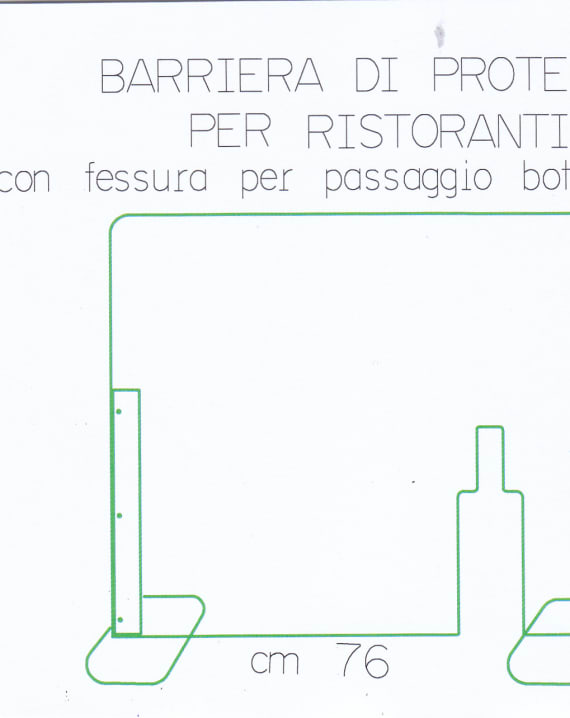 BARRIERA DI PROTEZIONE PER RISTORANTI CON FESSURA PER PASSAGGIO BOTTIGLIA