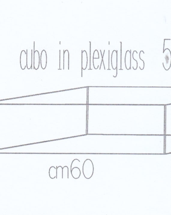 CUBO IN PLEXIGLASS TRASPARENTE CM 60X29X18H. SPESS 5MM  MISURE SPECIALI A RICHIESTA