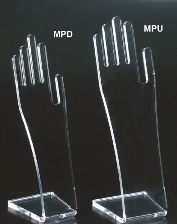 Plexiglass hand for gloves and rings