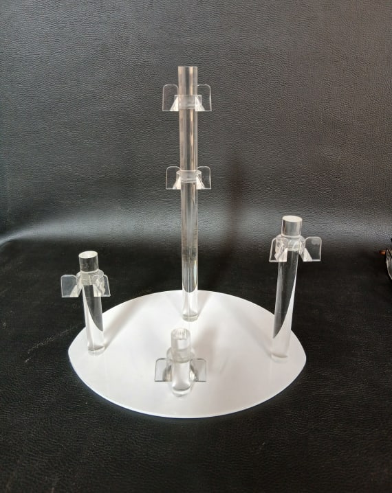 ESPOSITORE PER 5 OCCHIALI IN PLEXIGLASS BASE BIANCA