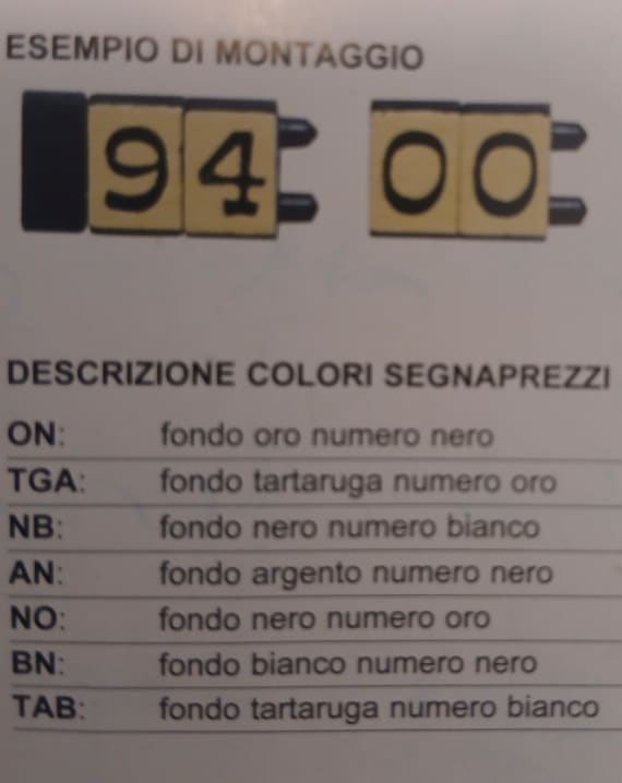 Segnaprezzi componibili - Scatola contenente 360 pezzi  mm5x6h.