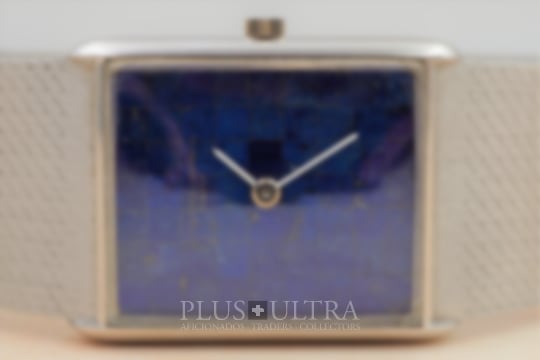 Vacheron Constantin White Gold Tank: Integrated Bracelet and Mosaic Lapis Dial