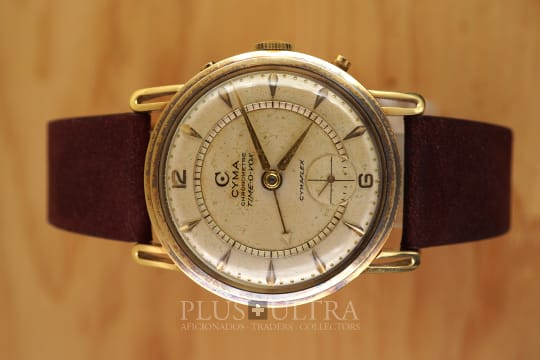 Cyma Time-O-Vox CymaFlex Chronometre, Rare DeBethune-Lugs & 18K Memovox