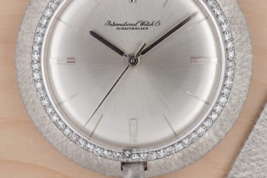 IWC White Gold Dress / Pocket Watch with Diamonds & Knob