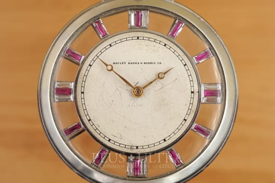 Longines Diamonds & Rubys Helm: DoubleSigned Gouvernail-PocketWatch, Platinum