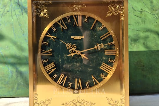 Faceted Sun Clock, Rare Patek Philippe "Perpetual Jade" Solar Desk Clock, Factory Serviced