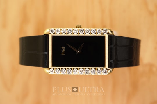 Piaget Elongated Tank: Max Contrast Diamonds X Onyx-Stone, Rare & Serviced