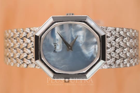 Piaget Two-Stone: Octagonal Mother of Pearl & Onyx Ladies Ellipse, 50th Anniversary
