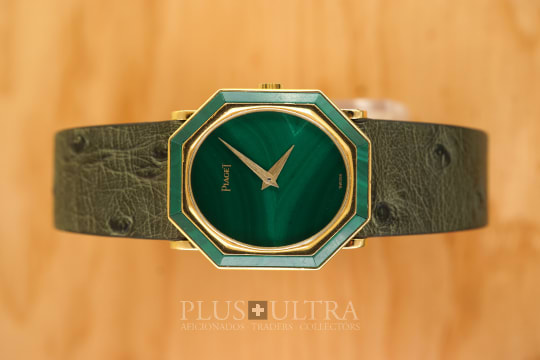 Piaget Octagonal Ellipse: Malachite Swoosh-StoneDial, 50th & Serviced