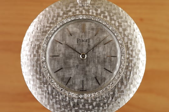 Piaget Linen-Dial Pocketwatch, Diamonds & Hammer-Finished by Eggly