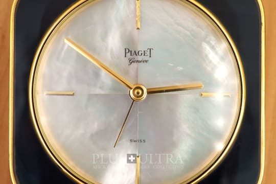 Piaget Alarm Pendule: Agate Stone & Mother of Pearl Dial Clock