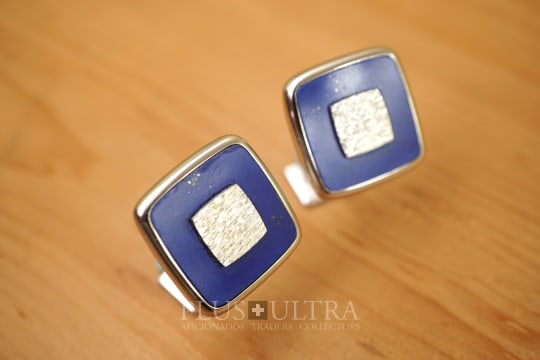 Piaget X George L'Enfant CuffLinks: Lapis-Stone & Birch-Bark