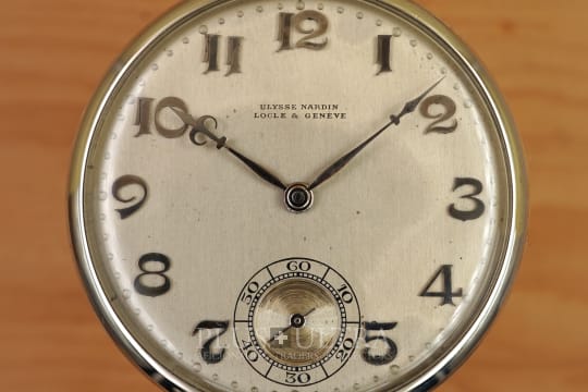 Ulysse Nardin 1920 White Gold Pocket Watch, Doublesigned: Leicht-Mayer