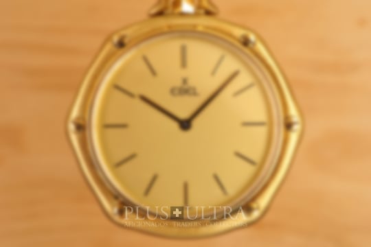 Iconic 90s Ebel Classic Pocket Watch Ebel Iconic Hexagonal Pendant / Pocket Watch, Solid Gold