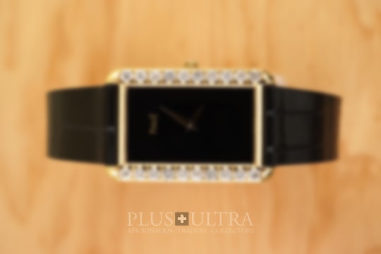 Piaget Elongated Tank: Max Contrast Diamonds X Onyx-Stone, Rare & Serviced