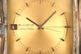 Bulova AccuTron Electronique-Clock: Brass Desk-Brutalism
