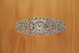 Omega Gilbert Albert Mailles d'Or in Whitegold: Rare Openwork Backwinder-Bracelet