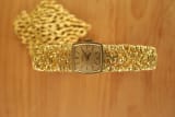 Omega Gilbert Albert-Set Frisson d'Or: Naturalistic Bracelet Ladies-Watch & Brooch