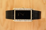 Piaget Elongated Tank: Max Contrast Diamonds X Onyx-Stone, Rare & Serviced