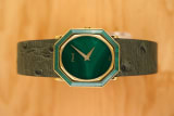Piaget Octagonal Ellipse: Malachite Swoosh-StoneDial, 50th & Serviced