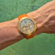 Ikepod Hemipode Grande Date Chronometer: Dutch Orange in 18K-Monocoque by Marc Newson, Gen1 UFO