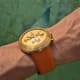 Ikepod Hemipode Grande Date Chronometer: Dutch Orange in 18K-Monocoque by Marc Newson, Gen1 UFO