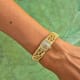 Omega Gilbert Albert-Set Frisson d'Or: Naturalistic Bracelet Ladies-Watch & Brooch