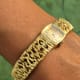 Omega Gilbert Albert-Set Frisson d'Or: Naturalistic Bracelet Ladies-Watch & Brooch
