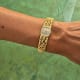 Omega Gilbert Albert-Set Frisson d'Or: Naturalistic Bracelet Ladies-Watch & Brooch