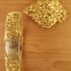 Omega Gilbert Albert-Set Frisson d'Or: Naturalistic Bracelet Ladies-Watch & Brooch