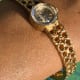 Omega Ladies Gilbert Albert: Linen-Dial, Natural-Design & Integrated Bracelet Maille d'Or