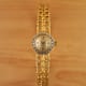 Omega Ladies Gilbert Albert: Linen-Dial, Natural-Design & Integrated Bracelet Maille d'Or
