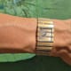 Piaget Polo Rectangular: TwoTone Diamonds Top-Model, Zebra: White- & Yellowgold