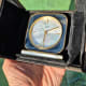 Piaget Alarm Pendule: Agate Stone & Mother of Pearl Dial Clock