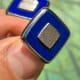 Piaget X George L'Enfant CuffLinks: Lapis-Stone & Birch-Bark