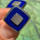 Piaget X George L'Enfant CuffLinks: Lapis-Stone & Birch-Bark