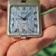 Seiko Hammered Silver: Rectangular Automatic Pocketwatch, Rare Golfer