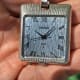 Seiko Hammered Silver: Rectangular Automatic Pocketwatch, Rare Golfer