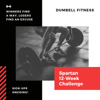 image asking customers to take part in a 12 week spartan challenge