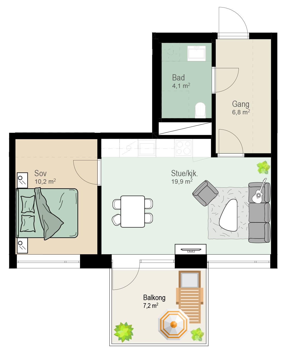 Leilighet F203, F303, F403