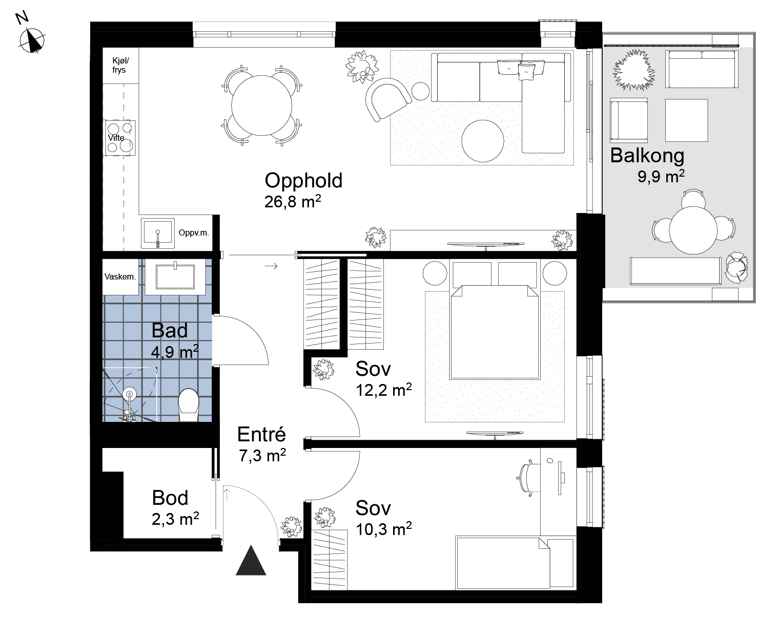 E 07 A 71 P 001 BOLIGBLOKK E - Leilighet H0701 E