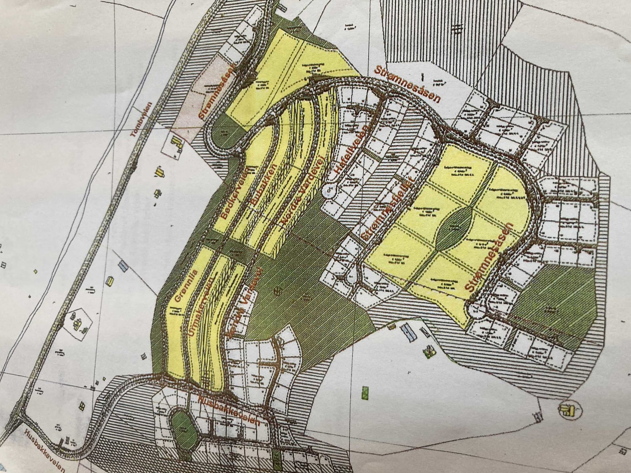 Veinavn på Strømnesåsen. Foto: Saksdokument fra Råde Kommune