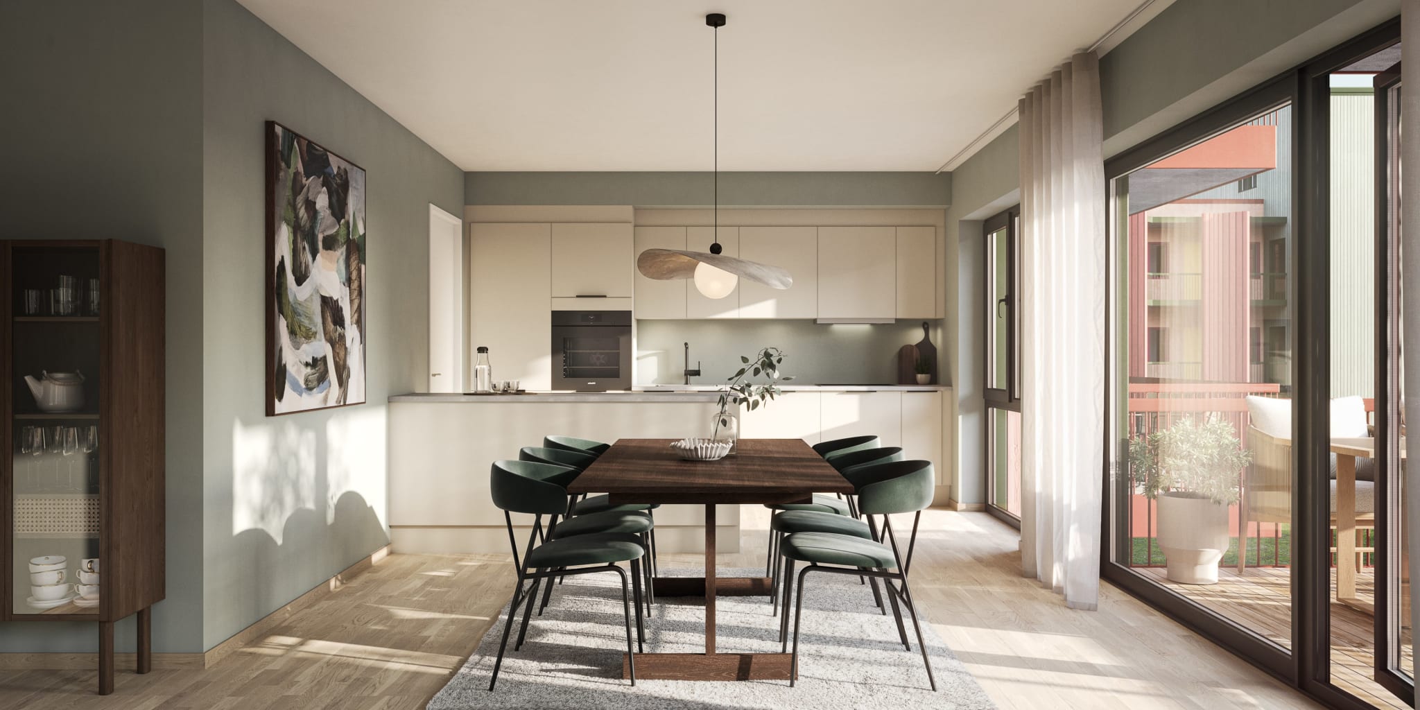 Leiligheten leveres med flott kjøkken fra HTH eller tilsvarende. Bildet viser standardleveranse for denne leiligheten.