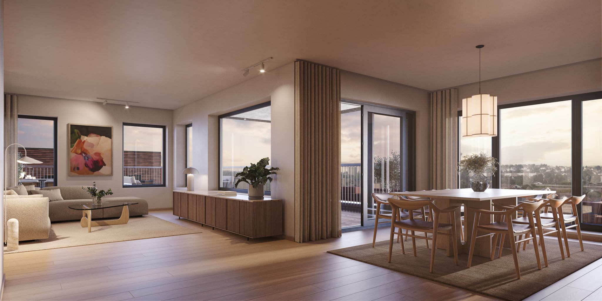 Stor toppleilighet med sør-/vestvendt takterrasse